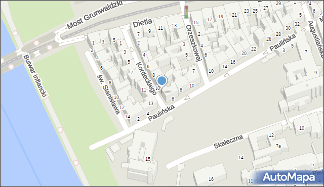 Kraków, Kordeckiego Augustyna, ks., 12, mapa Krakowa