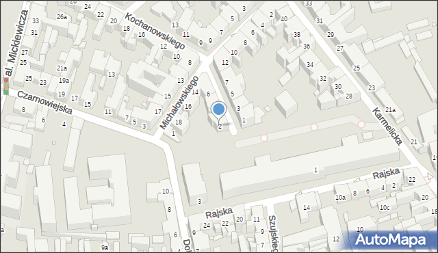 Kraków, Kochanowskiego Jana, 2, mapa Krakowa