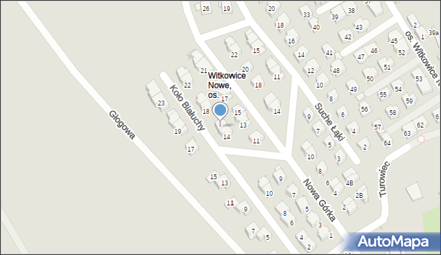 Kraków, Koło Białuchy, 16, mapa Krakowa