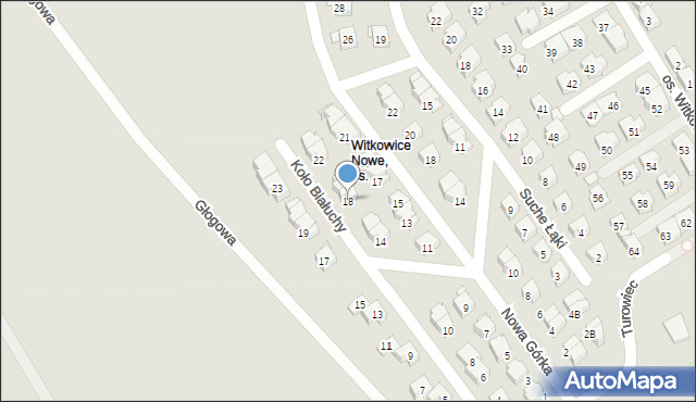 Kraków, Koło Białuchy, 18, mapa Krakowa