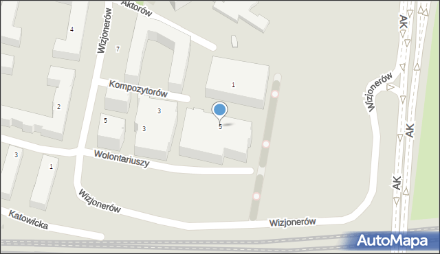 Kraków, Kompozytorów, 5, mapa Krakowa