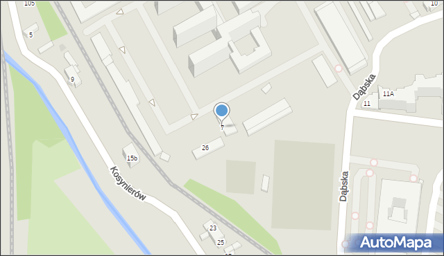 Kraków, Kosynierów, 7, mapa Krakowa