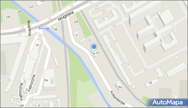 Kraków, Kosynierów, 9, mapa Krakowa