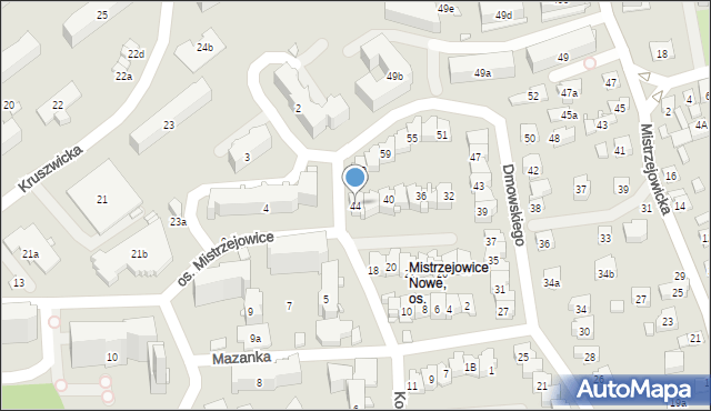 Kraków, Korfantego Wojciecha, 44, mapa Krakowa