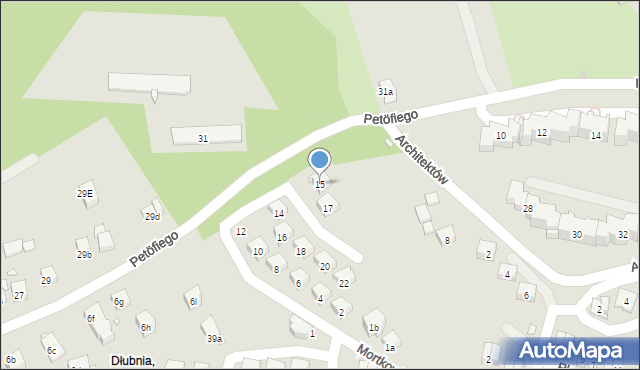 Kraków, Kownackiej Marii, 15, mapa Krakowa