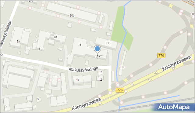 Kraków, Kocmyrzowska, 13a, mapa Krakowa