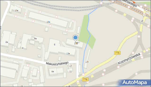 Kraków, Kocmyrzowska, 13B, mapa Krakowa