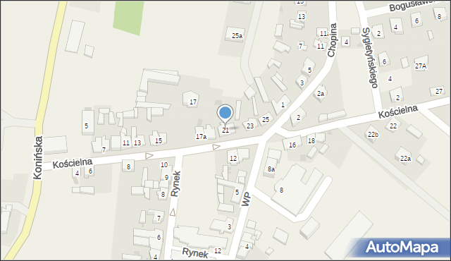 Kramsk, Kościelna, 21, mapa Kramsk