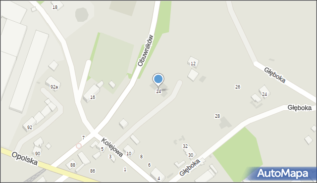 Krapkowice, Kolejowa, 14, mapa Krapkowice