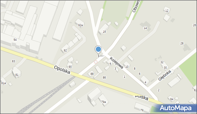 Krapkowice, Kolejowa, 7, mapa Krapkowice