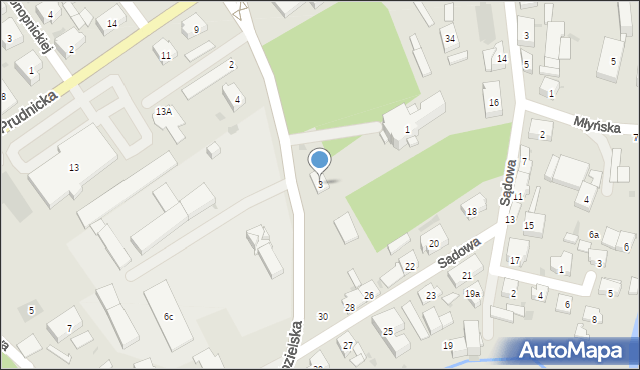 Krapkowice, Kozielska, 3, mapa Krapkowice