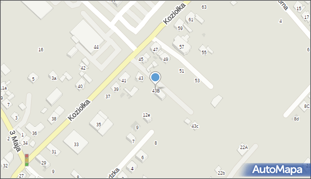 Krapkowice, Koziołka, ks., 43a, mapa Krapkowice