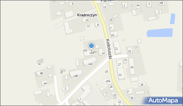 Kraśniczyn, Kościuszki Tadeusza, gen., 12A, mapa Kraśniczyn