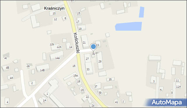 Kraśniczyn, Kościuszki Tadeusza, gen., 31, mapa Kraśniczyn