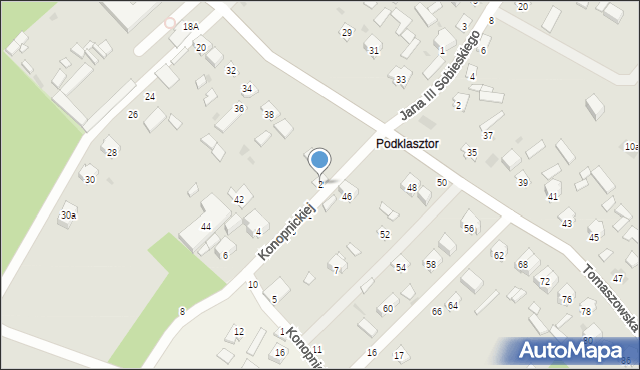 Krasnobród, Konopnickiej Marii, 2, mapa Krasnobród