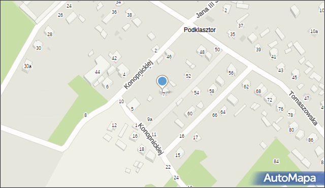 Krasnobród, Konopnickiej Marii, 9, mapa Krasnobród