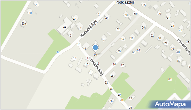 Krasnobród, Konopnickiej Marii, 9a, mapa Krasnobród