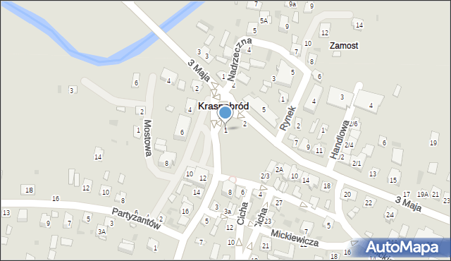 Krasnobród, Kościuszki Tadeusza, gen., 1, mapa Krasnobród