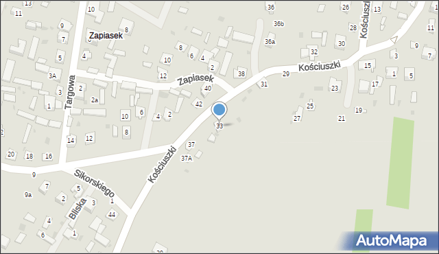 Krasnobród, Kościuszki Tadeusza, gen., 33, mapa Krasnobród