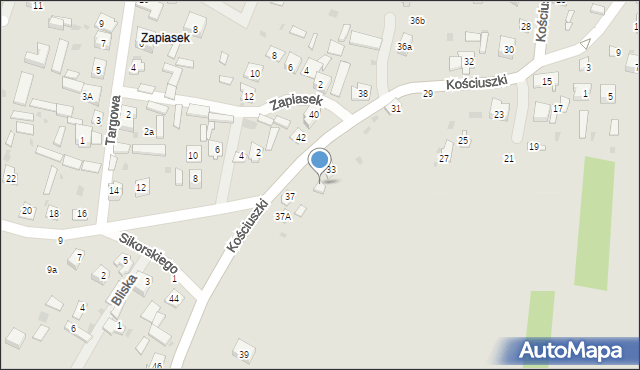 Krasnobród, Kościuszki Tadeusza, gen., 35, mapa Krasnobród