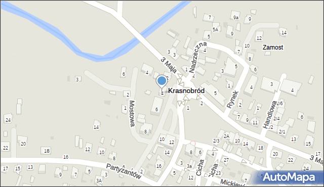 Krasnobród, Kościuszki Tadeusza, gen., 4, mapa Krasnobród