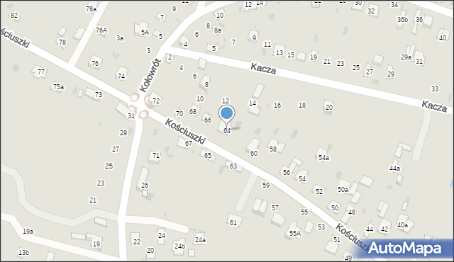 Krasnystaw, Kościuszki Tadeusza, gen., 64, mapa Krasnystaw