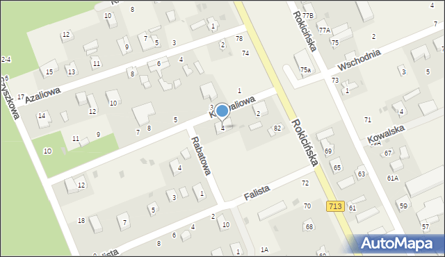 Kraszew, Konwaliowa, 4, mapa Kraszew