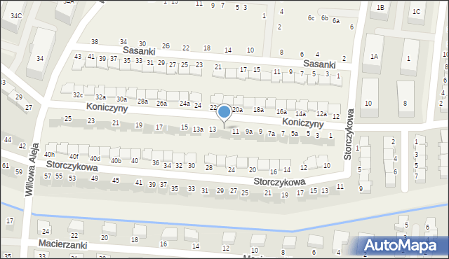 Kręczki, Koniczyny, 11a, mapa Kręczki