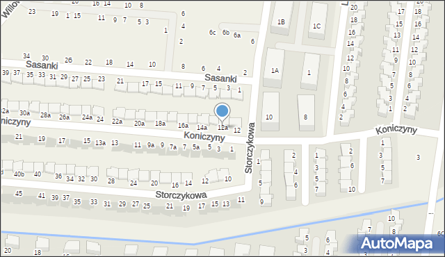 Kręczki, Koniczyny, 12a, mapa Kręczki