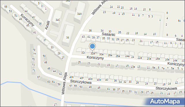 Kręczki, Koniczyny, 32a, mapa Kręczki