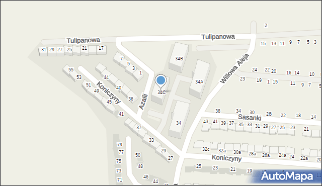 Kręczki, Koniczyny, 34C, mapa Kręczki