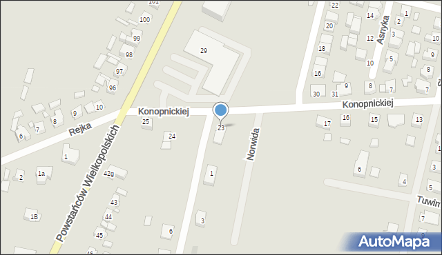 Krobia, Konopnickiej Marii, 23, mapa Krobia