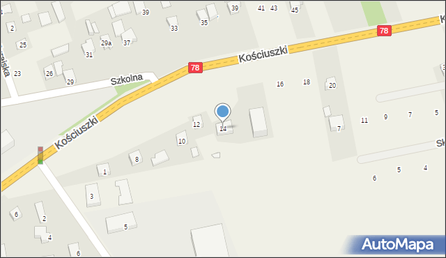 Kroczyce, Kościuszki Tadeusza, gen., 14, mapa Kroczyce