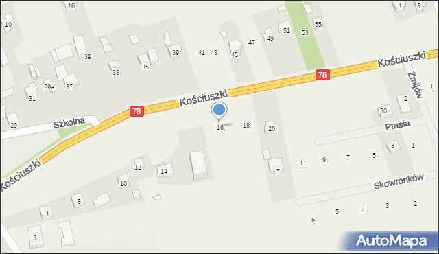 Kroczyce, Kościuszki Tadeusza, gen., 16, mapa Kroczyce