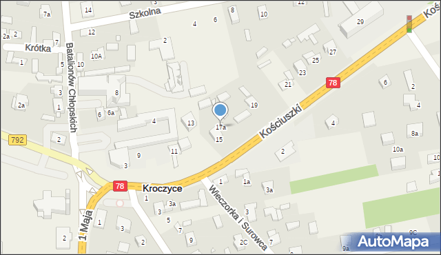 Kroczyce, Kościuszki Tadeusza, gen., 17a, mapa Kroczyce