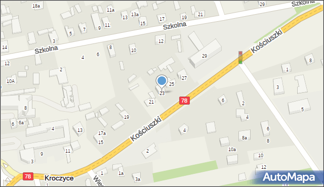 Kroczyce, Kościuszki Tadeusza, gen., 23, mapa Kroczyce