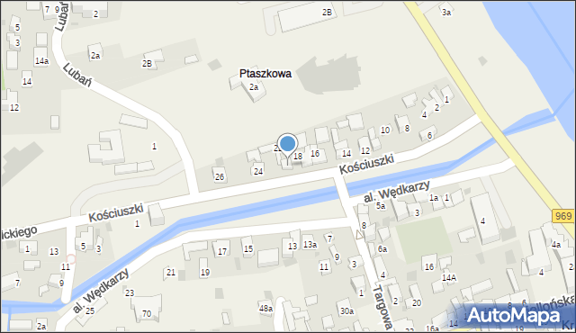 Krościenko nad Dunajcem, Kościuszki Tadeusza, gen., 20, mapa Krościenko nad Dunajcem