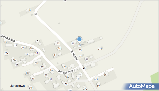 Krościenko nad Dunajcem, Koterby Franciszka, Kuriera AK, 33, mapa Krościenko nad Dunajcem