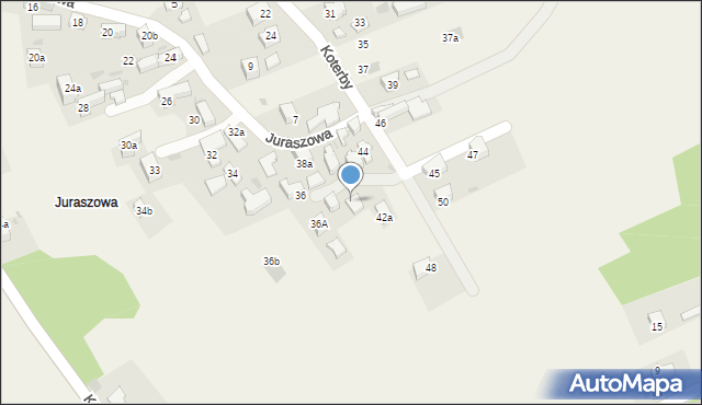 Krościenko nad Dunajcem, Koterby Franciszka, Kuriera AK, 40, mapa Krościenko nad Dunajcem