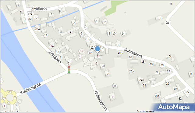 Krościenko nad Dunajcem, Kozłeczyzna, 1, mapa Krościenko nad Dunajcem