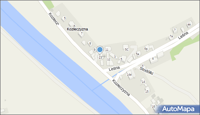 Krościenko nad Dunajcem, Kozłeczyzna, 13, mapa Krościenko nad Dunajcem