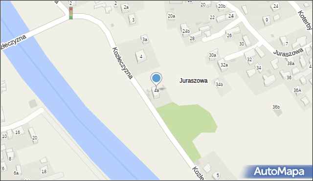 Krościenko nad Dunajcem, Kozłeczyzna, 4a, mapa Krościenko nad Dunajcem
