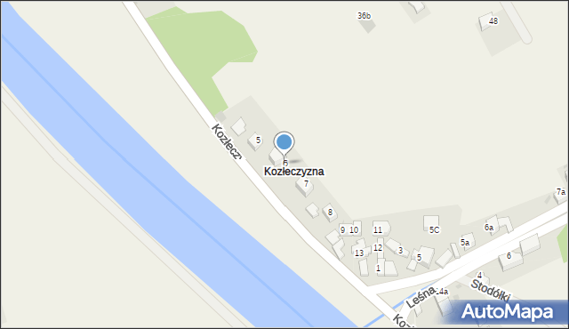Krościenko nad Dunajcem, Kozłeczyzna, 6, mapa Krościenko nad Dunajcem