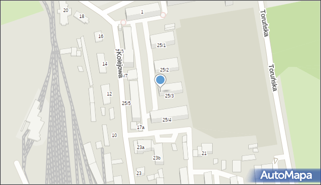 Krośniewice, Kolejowa, 25BL3, mapa Krośniewice