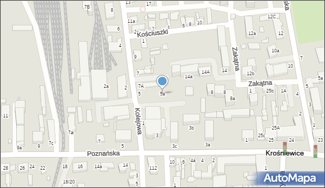 Krośniewice, Kolejowa, 5a, mapa Krośniewice