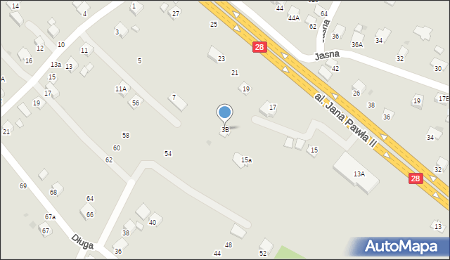 Krosno, Kochanowskiego Jana, 3B, mapa Krosna