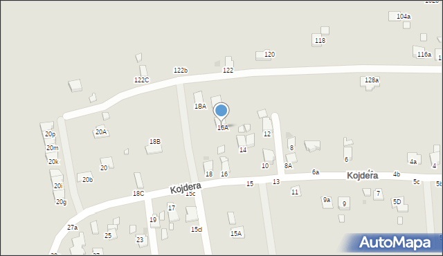 Krosno, Kojdera Franciszka, ks., 16A, mapa Krosna