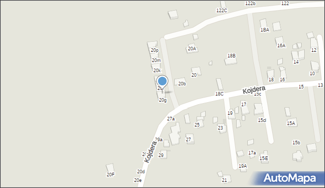 Krosno, Kojdera Franciszka, ks., 20h, mapa Krosna