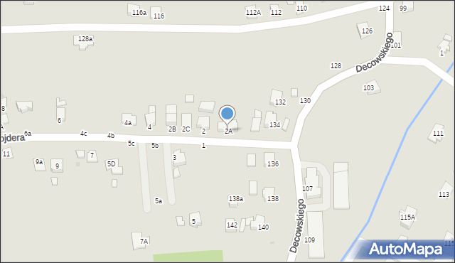 Krosno, Kojdera Franciszka, ks., 2A, mapa Krosna