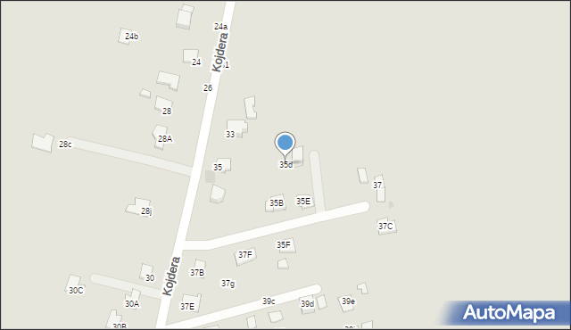 Krosno, Kojdera Franciszka, ks., 35d, mapa Krosna